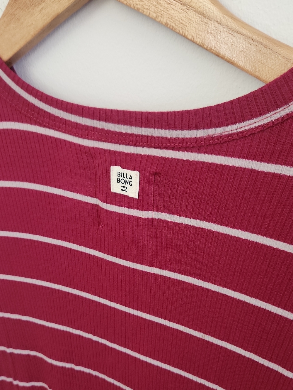 NWT Billabong Right Move Burgundy Striped T-shirt Dress XS - Picture 8 of 10